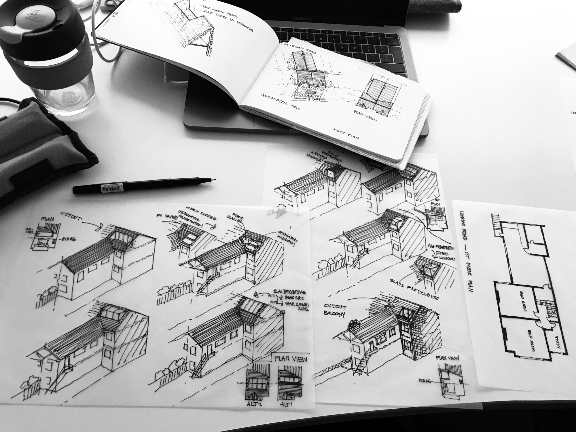 Concept sketch for a loft conversion, West Norwood