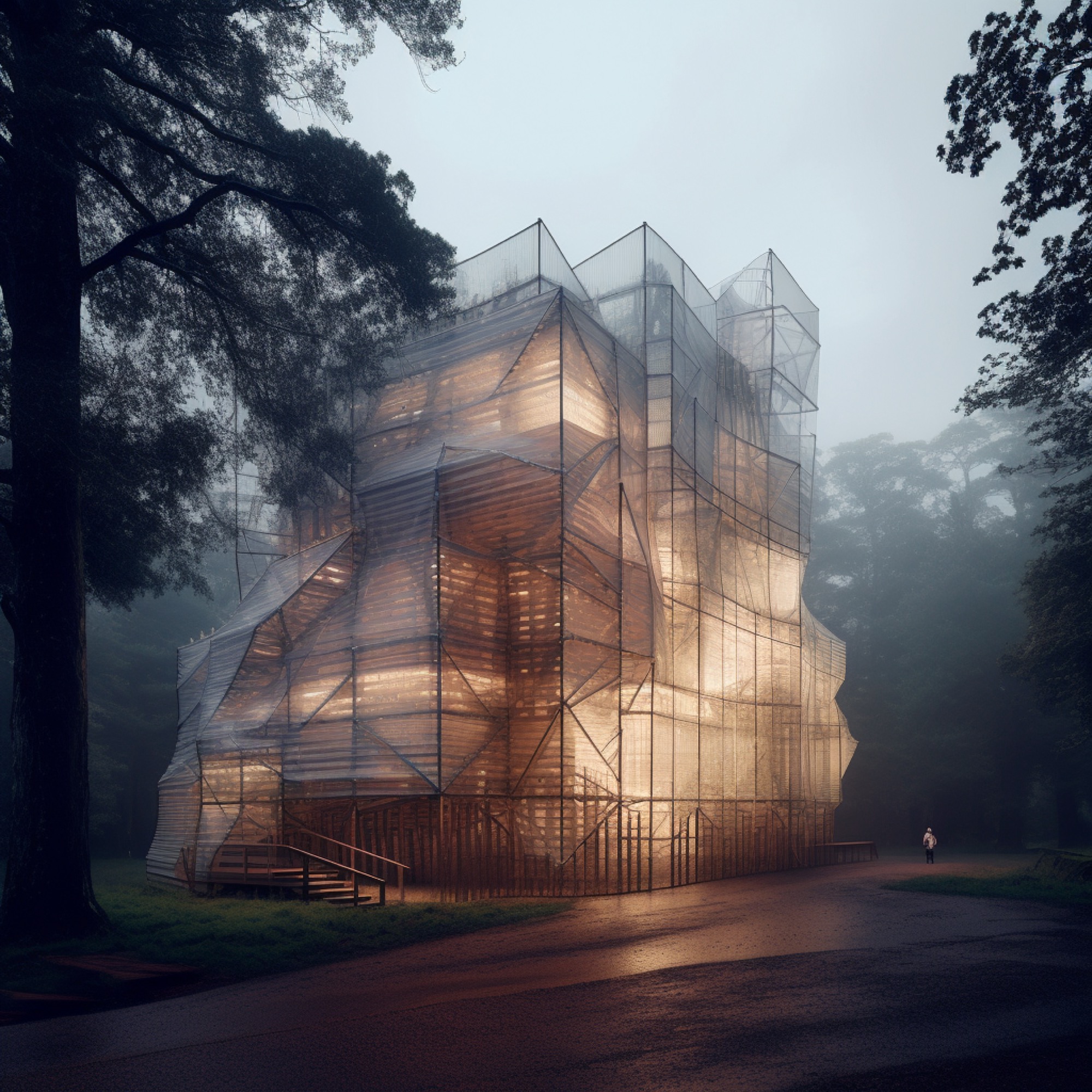 AI-generated render of a contemporary extension to Greenwich Observatory