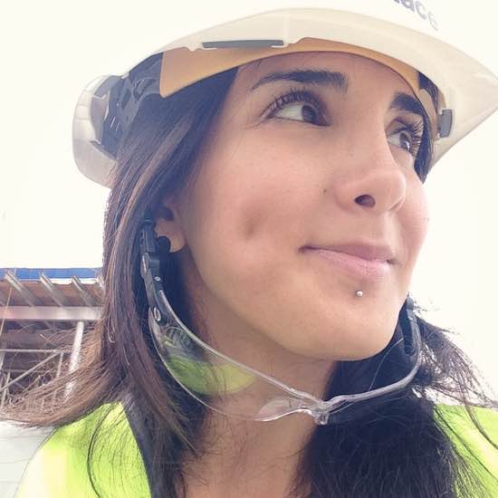 Hard hat site selfie on a construction site