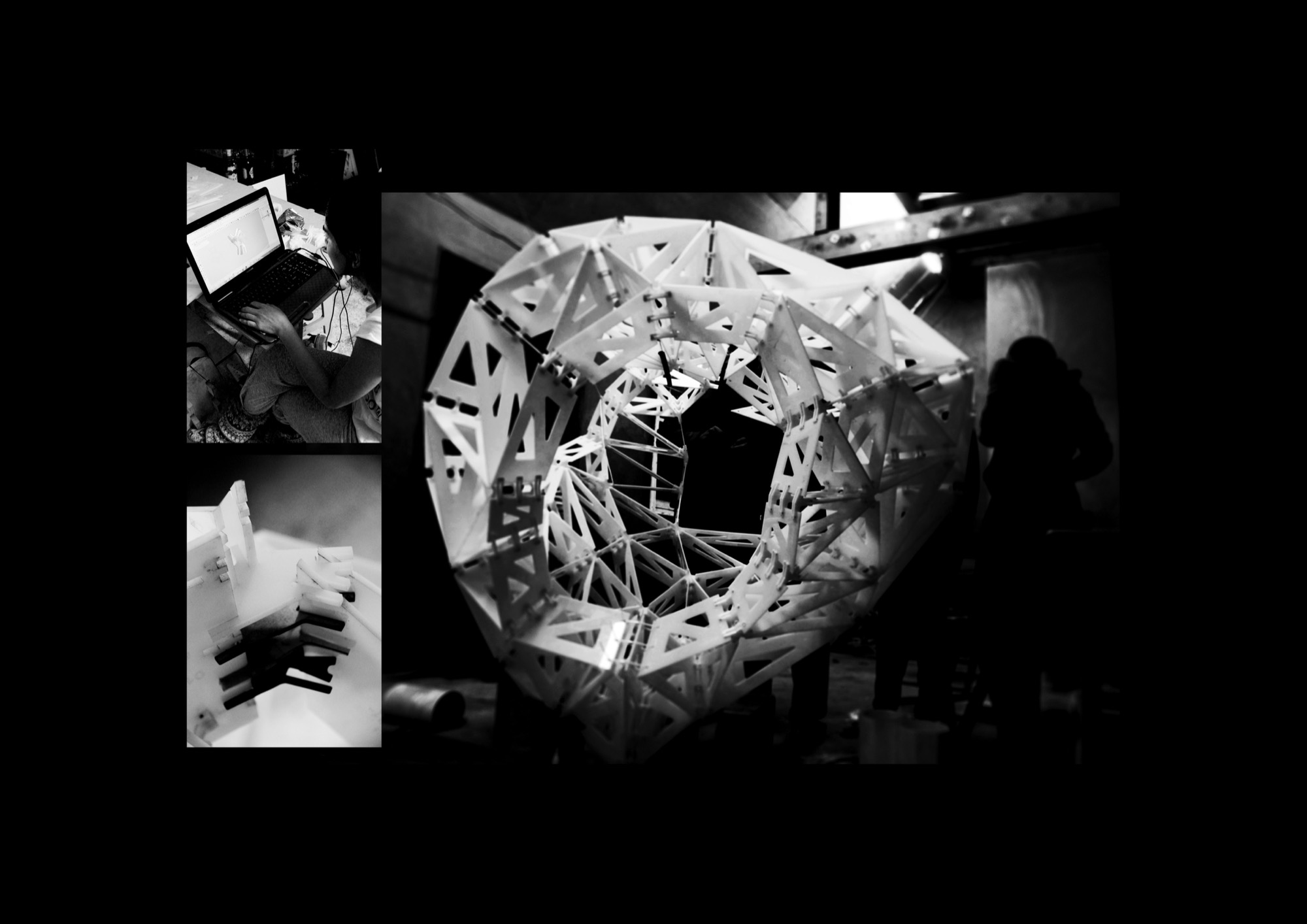 Collaborative geodesic sculpture installation, Graz 2012